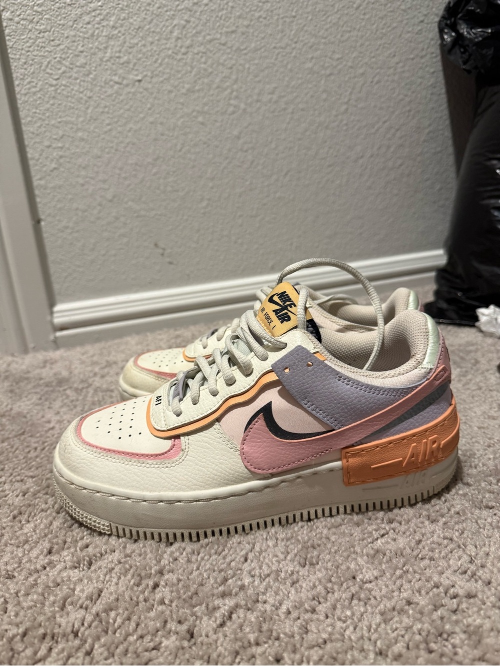 Nike Air Force 1 Shadow in Pastel Pink & Orange